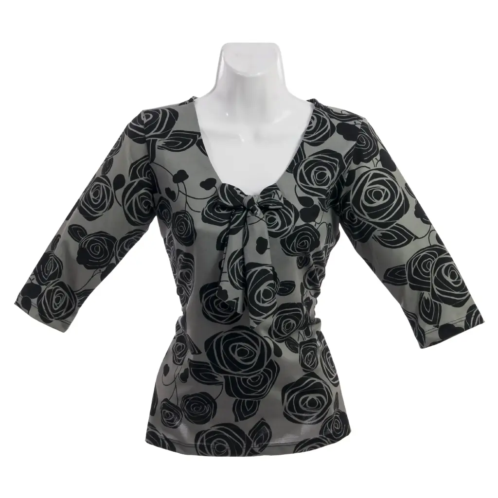 Blusa Flora Gris
