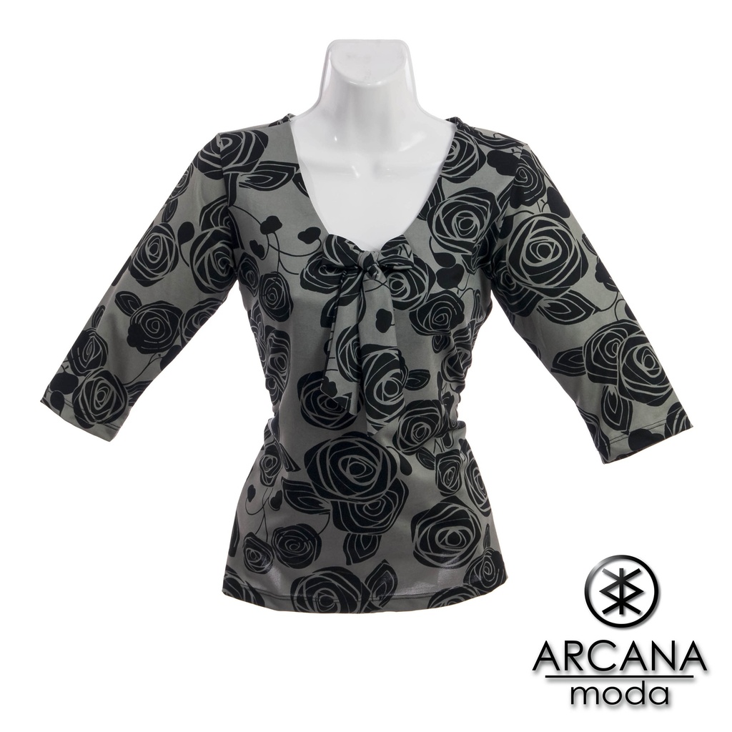 Blusa Flora Gris