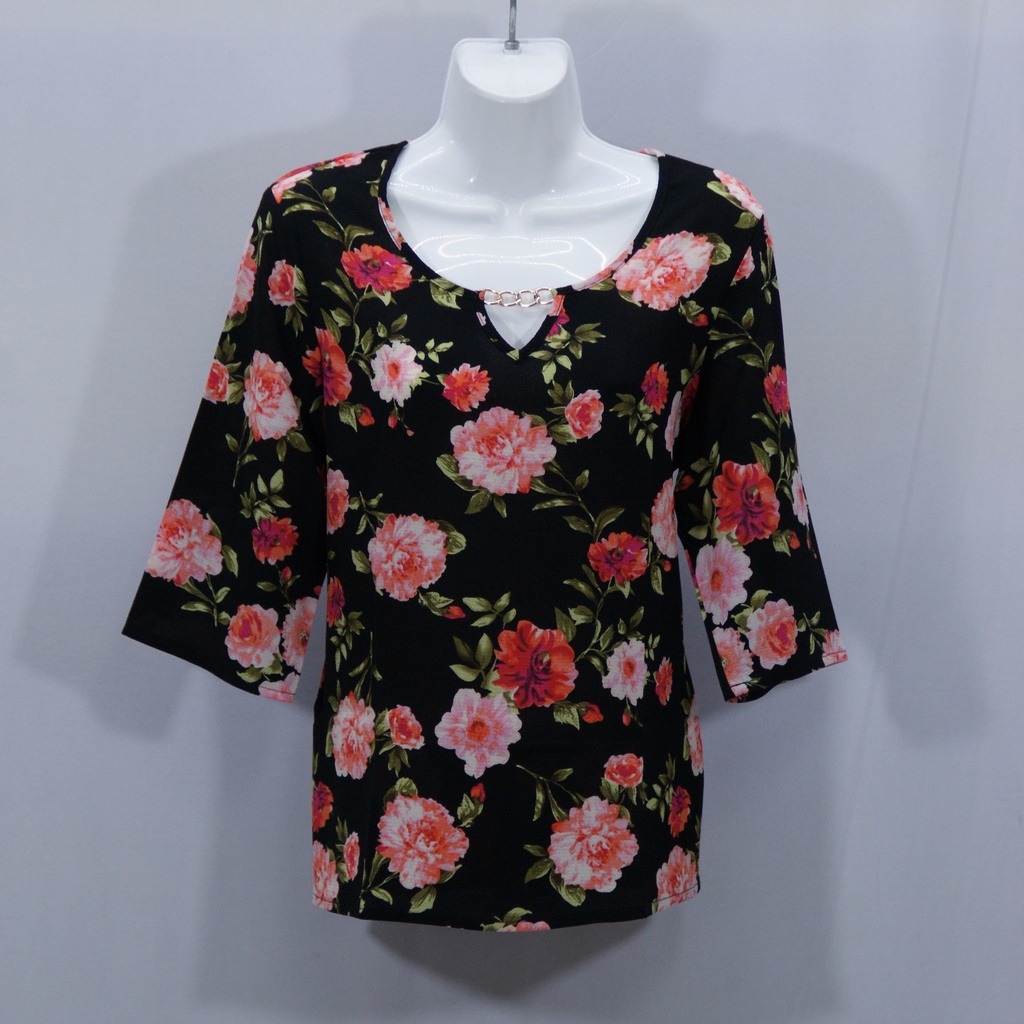 Blusa Edith Rosas Negra