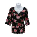 Blusa Edith Rosas Negra