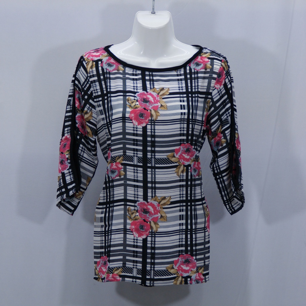 Blusa Gaza Cuadros Rosa