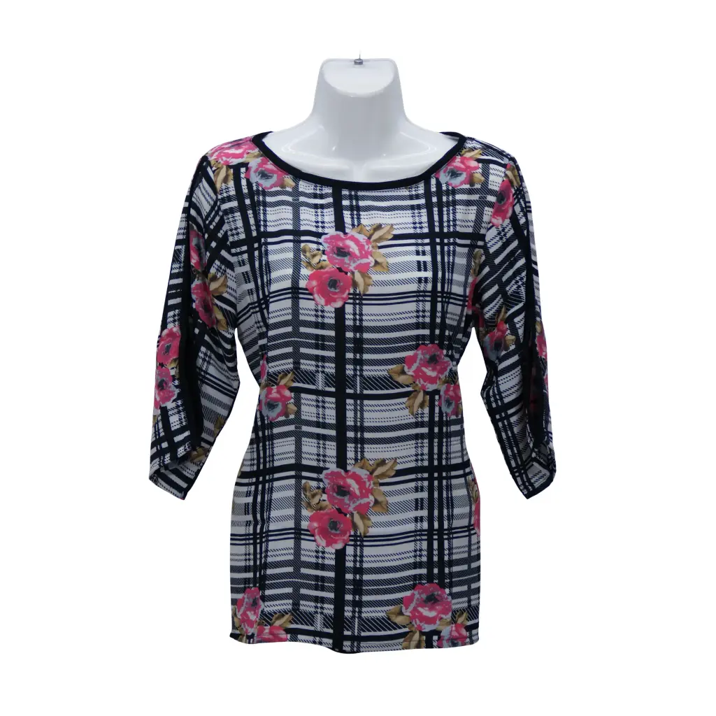 Blusa Gaza Cuadros Rosa