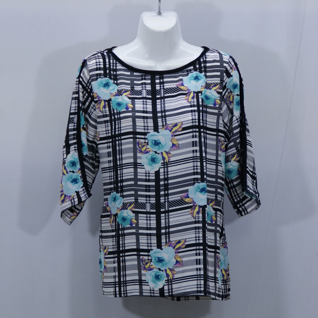 Blusa Gaza Cuadros Azul