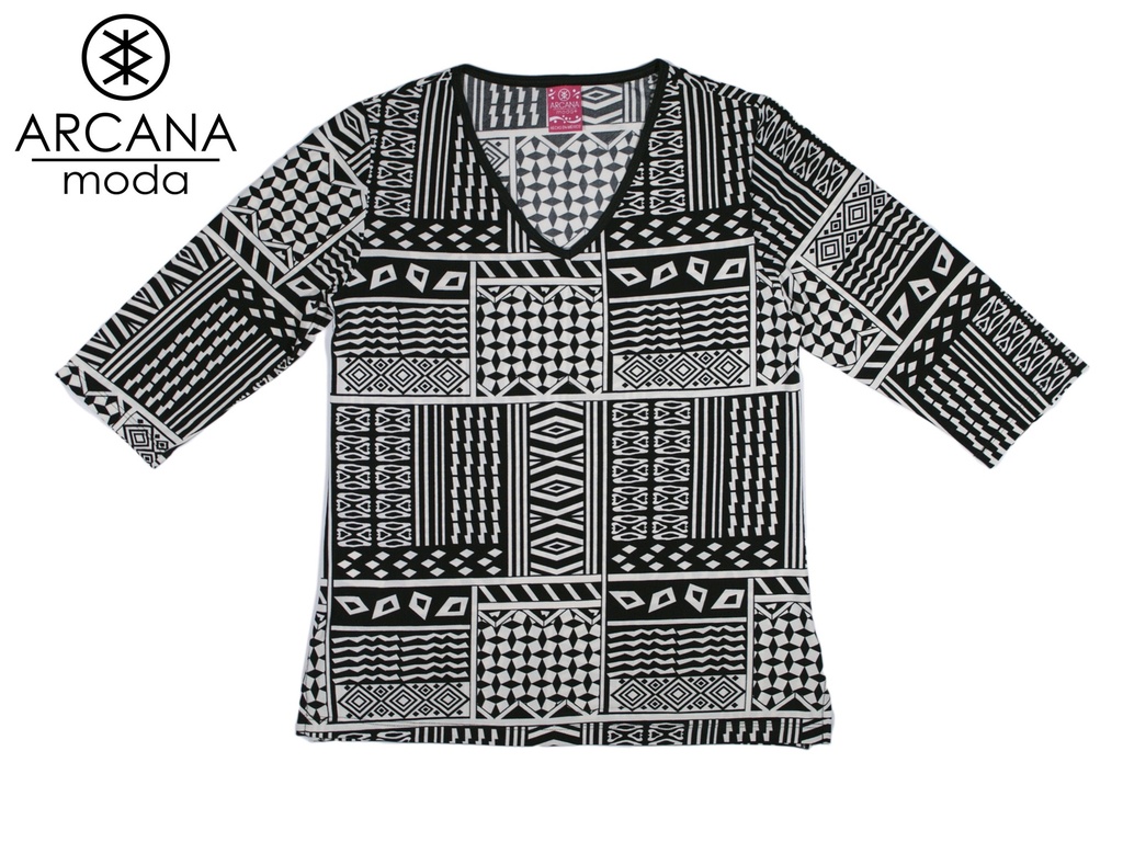 Blusa Aurora Figuras Negra