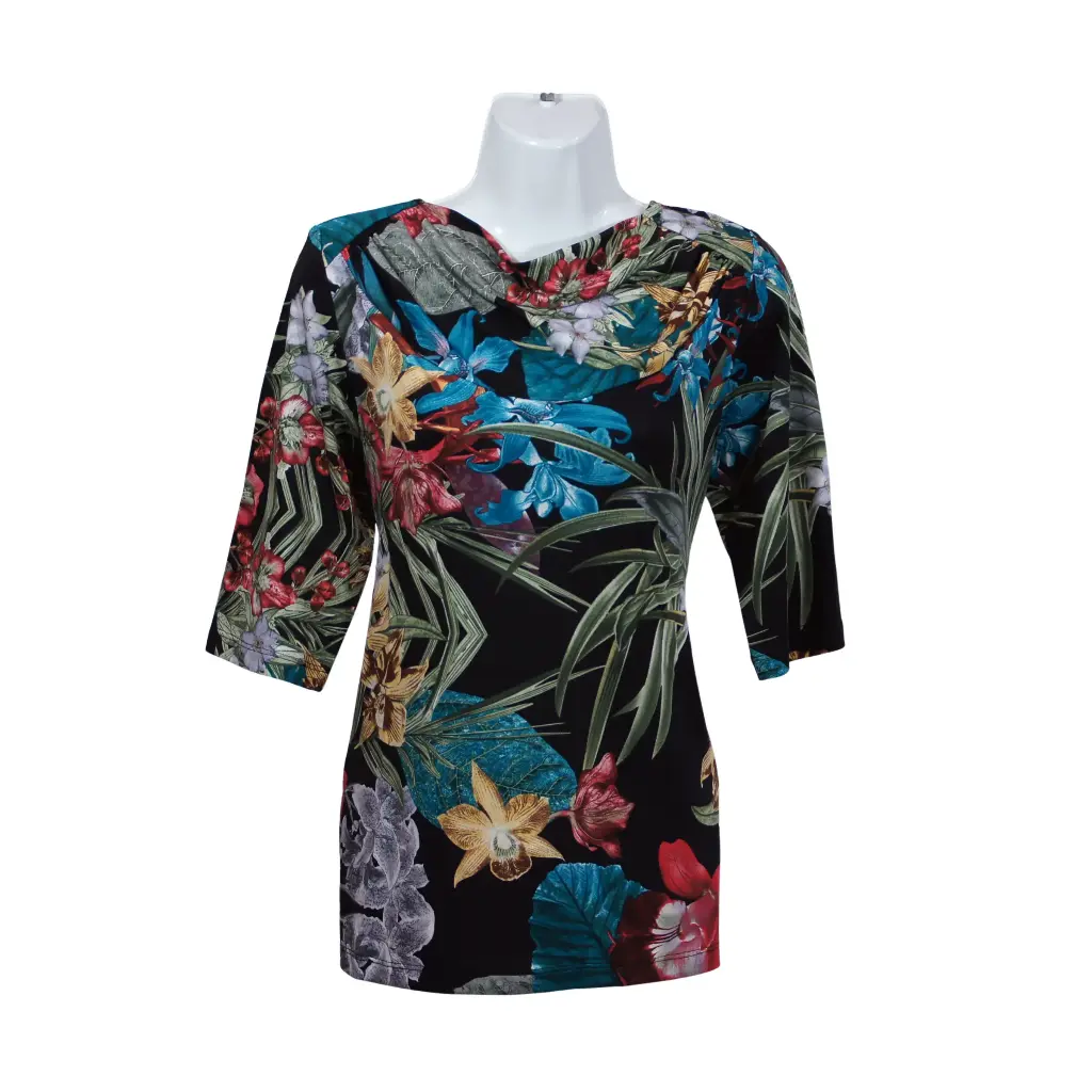 Blusa Diana Flores Negra