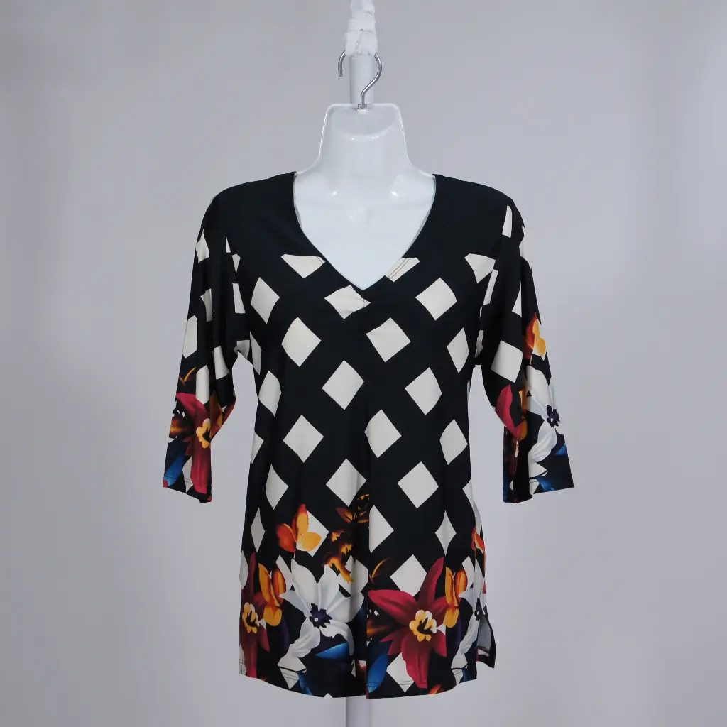 Blusa Zada Cuadros Negra