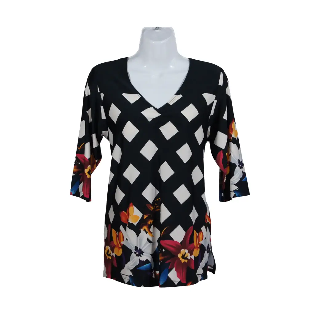 Blusa Zada Cuadros Negra