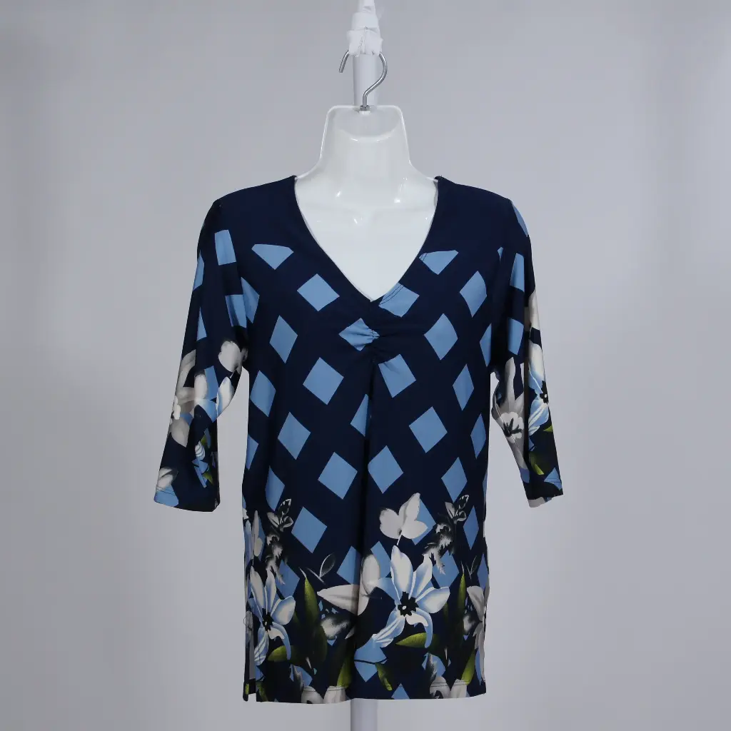 Blusa Zada Cuadros Marino