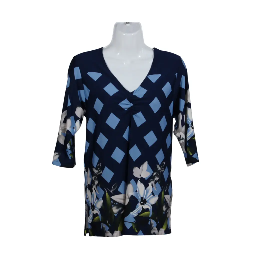 Blusa Zada Cuadros Marino