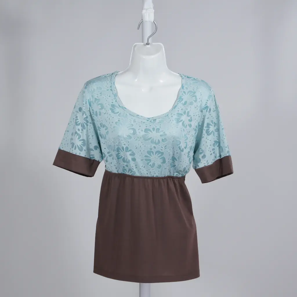 Blusa Dulce Azul Con Café