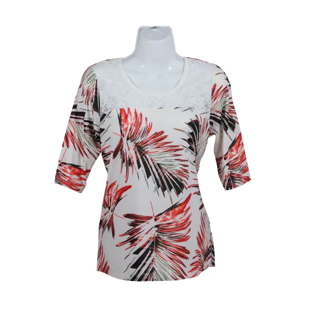 Blusa Ninel Palmeras Hueso