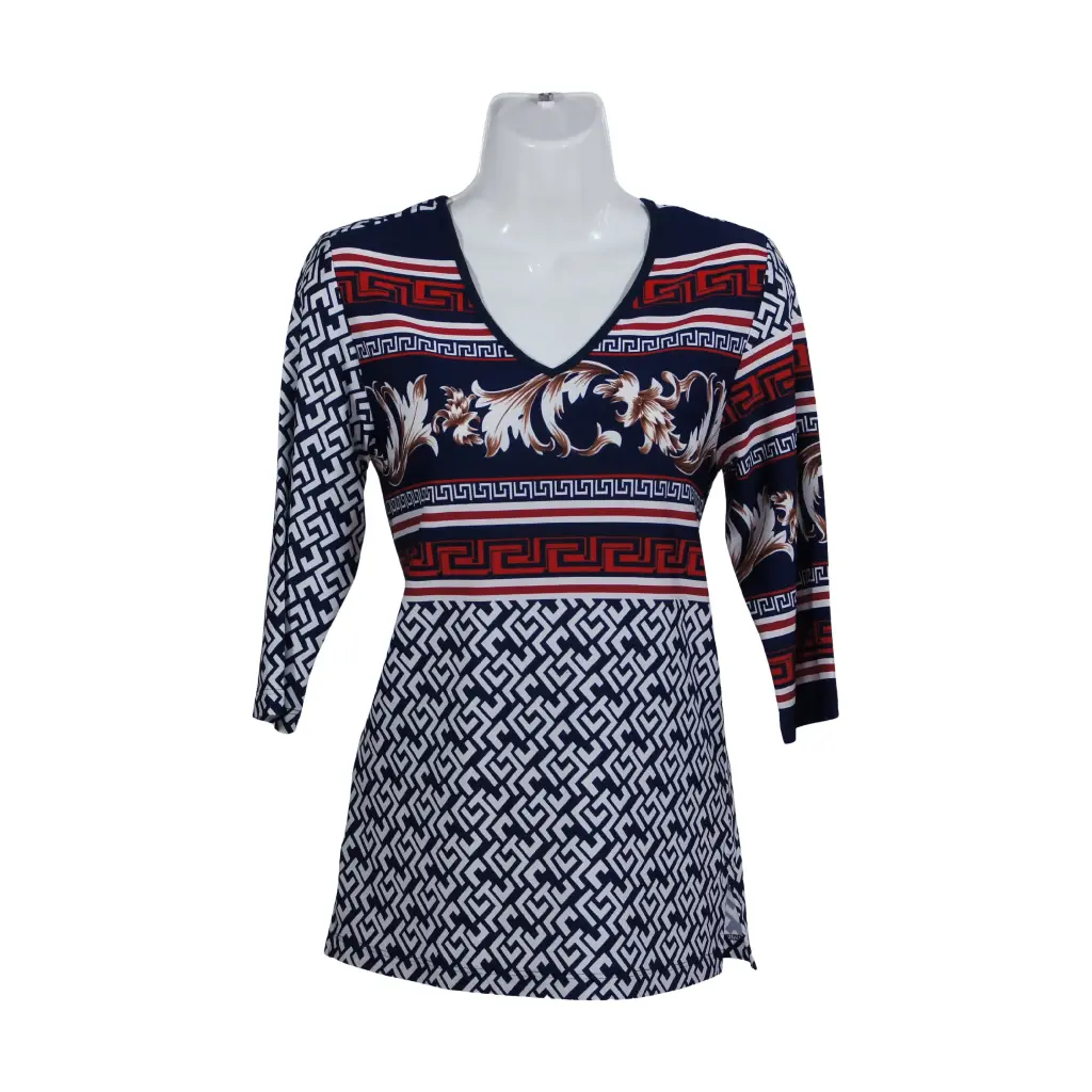 Blusa Dina Azul Cenefa