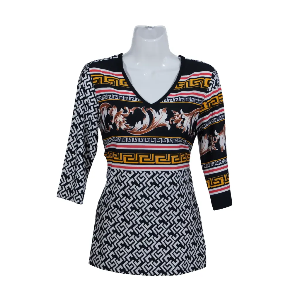 Blusa Dina Negra Cenefa