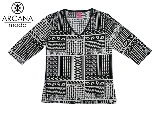Blusa Aurora Figuras Negra