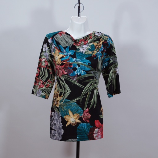 Blusa Diana Flores Negra