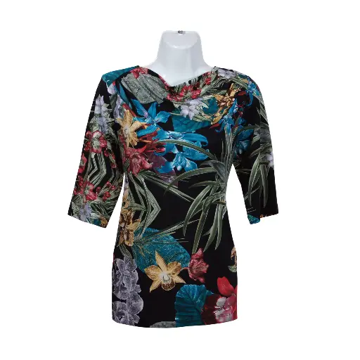 Blusa Diana Flores Negra