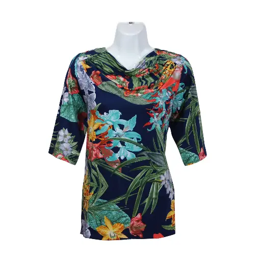 Blusa Diana Flores Azul