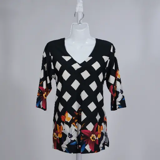 Blusa Zada Cuadros Negra