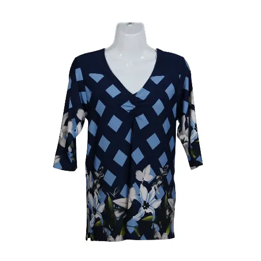Blusa Zada Cuadros Marino