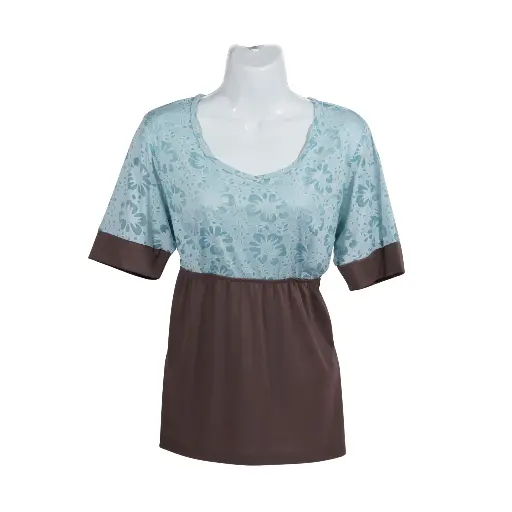 Blusa Dulce Azul Con Café
