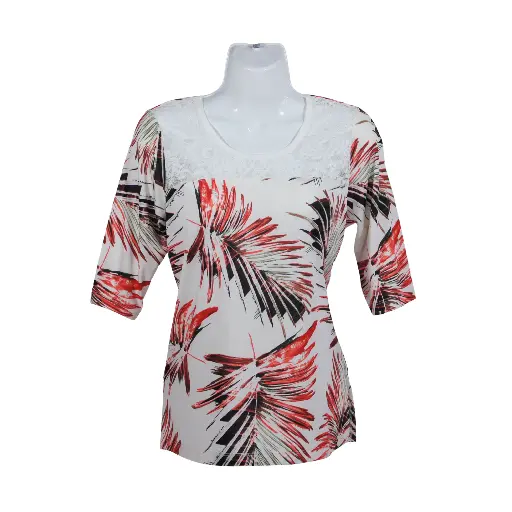 Blusa Ninel Palmeras Hueso