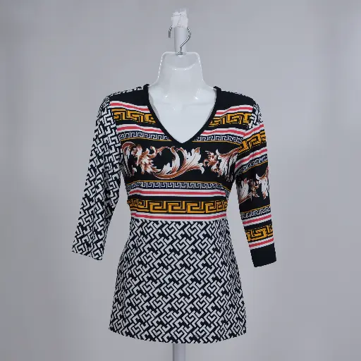 Blusa Dina Negra Cenefa