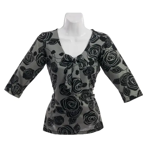 Blusa Flora Gris