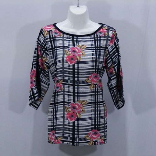 Blusa Gaza Cuadros Rosa