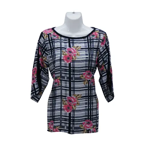 Blusa Gaza Cuadros Rosa