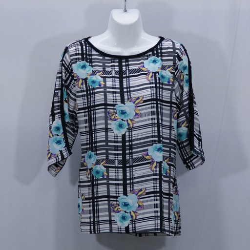 Blusa Gaza Cuadros Azul